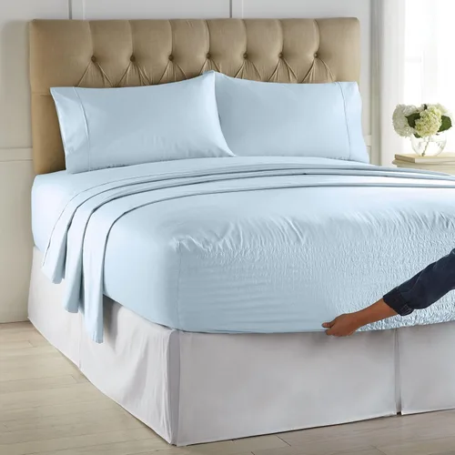 Vista 15 de BrylaneHome Bed Tite - Juego de sábanas de microfibra, tamaño individual, diseño floral azul