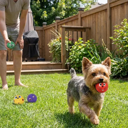 Vista 32 de Pelota de juguete indestructible para perros, pelotas de tenis duraderas para masticadores agresivos, pelotas flotantes y de alto rebote