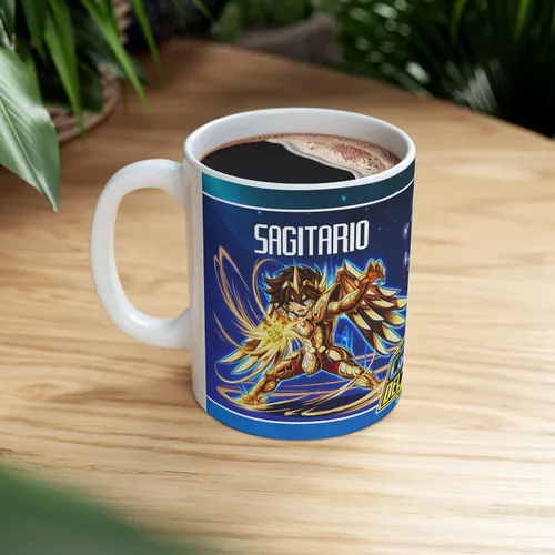 Vista 3 de Sagitario, Los Caballeros del Zodiaco, Taza Ceramig 11 Oz