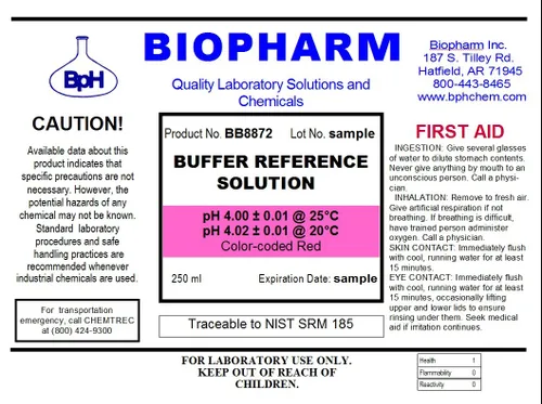 Vista 2 de Biopharm Paquete de 3 tampones de calibración de pH, 8.5 fl oz (8,4 fl oz) cada uno: pH 4,00, pH 6,86 y pH 9,18; estándares de referencia trazables