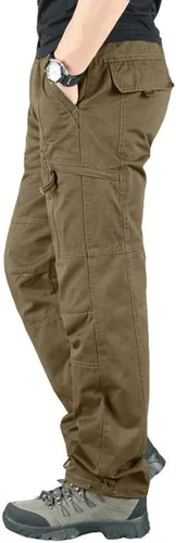 Vista 2 de Men's Outdoor Hiking Pants Tactical Cargo Pants Lightweight and Thick Fleece Cargo Climbing Camping Ski Trousers
