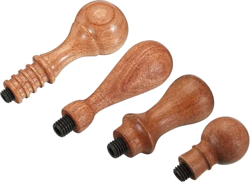 Vista 4 de PATIKIL Mango de sello de cera solamente, paquete de 4 manijas de sello de repuesto de mango de madera para sobres de tarjetas de invitación de boda