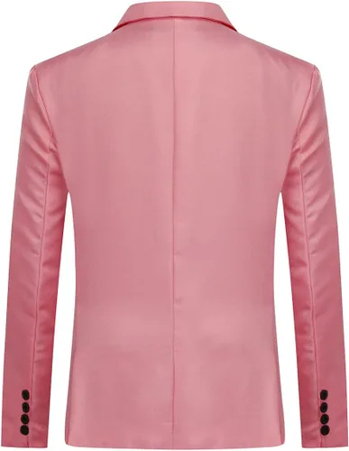 Vista 47 de YUNCLOS Chaqueta blazer casual de 1 botón con solapa con muescas para hombre