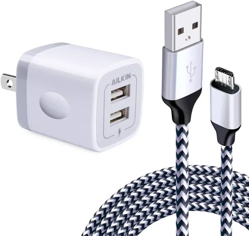 Vista 18 de AILKIN - Cargadores para iPhone con certificación MFI, cable Lightning trenzado de 6 pies de largo USB Wall Charger, Fast Charging Power Cord Plug