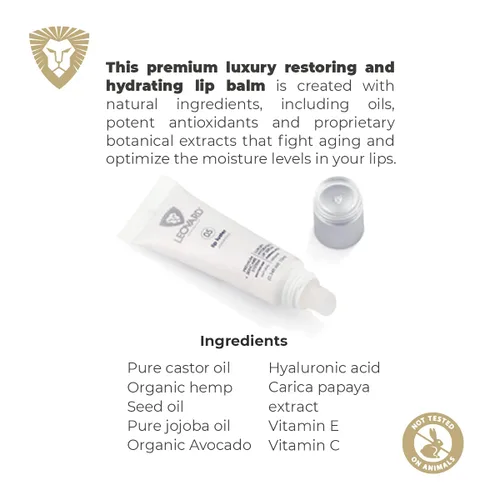 Vista 5 de Leovard Lip Luster - Bálsamo labial de ácido hialurónico hidratante - Tratamiento hidratante de labios natural orgánico, suero labial hidratante