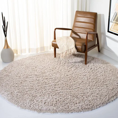 Vista 72 de SAFAVIEH - Colección August Shag, tapete decorativo, 2 x 5 pies, diseño sólido, beige, no desprende pelusa y fácil de cuidar, 1.5 pulgadas