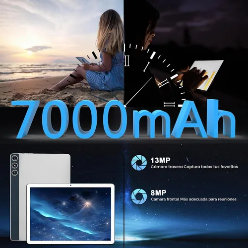 Vista 6 de Tablet Android 15 2026, tabletas de 10 pulgadas con almacenamiento de 128 GB, 14 GB de RAM, 1 TB expandible, tabletas celulares 4G duales