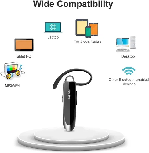 Vista 8 de [Paquete de 2] Auricular Bluetooth inalámbrico manos libres V5.0 24 horas conducción con micrófono 60 días auriculares Bluetooth en espera