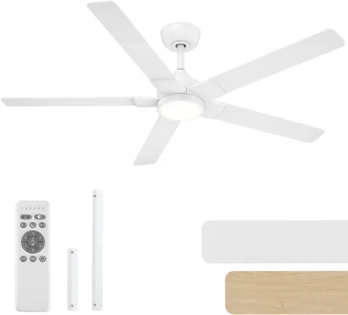 Vista 26 de OPONL Ventilador de techo de 52 pulgadas con luz y control remoto Negro