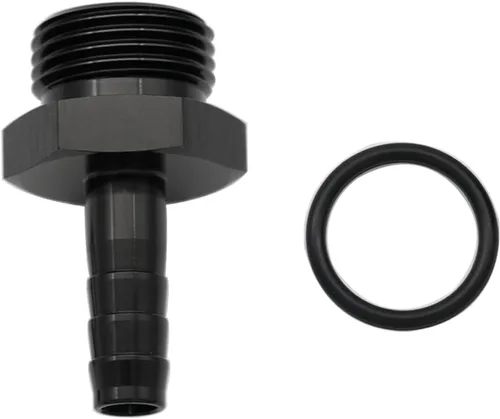 Vista 15 de Aluminio -4 AN ORB macho a 1/4 "(6.35mm) Barb Push On Manguera Adaptador Negro