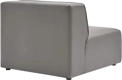 Vista 5 de Modway Mingle Sofá seccional de cuero vegano Silla sin brazos en gris