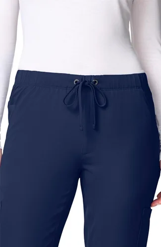 Vista 3 de Healing Hands EVRY - Pantalones médicos de pierna ancha con cintura elástica para mujer Azul marino