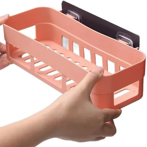 Vista 2 de Organizador de ducha Estante de baño organizador adhesivo para baño, cesta de almacenamiento de gel de champú, decoración de esquina de baño