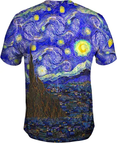 Vista 2 de ArtsyClothingCo- Vincent van Gogh - "La noche estrellada" - Camiseta para hombre