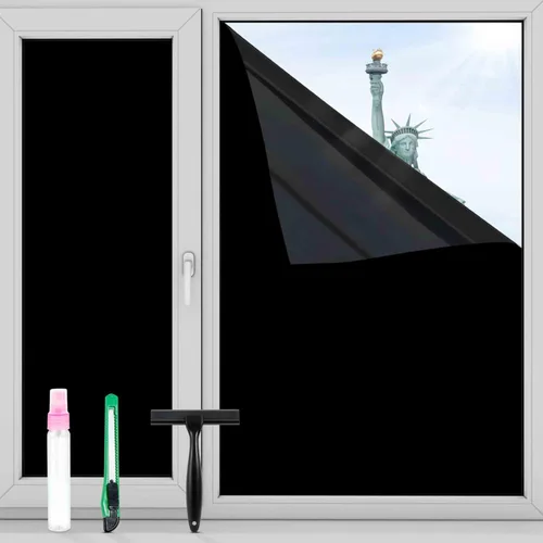Vista 10 de FuFin Película de privacidad unidireccional para ventana con herramientas de instalación, material PET de alta calidad, control de calor, 99%