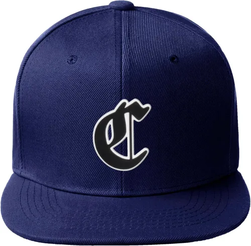 Vista 251 de Daxton Gorra clásica con visera de billete plano con letras del alfabeto inglés antiguo de la A a la Z