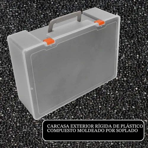 Vista 2 de Funda de Transporte Resistente para Figuras en Miniatura con 108 Ranuras - Estuche de Transporte Compatible con D&D y Más (Transparente)