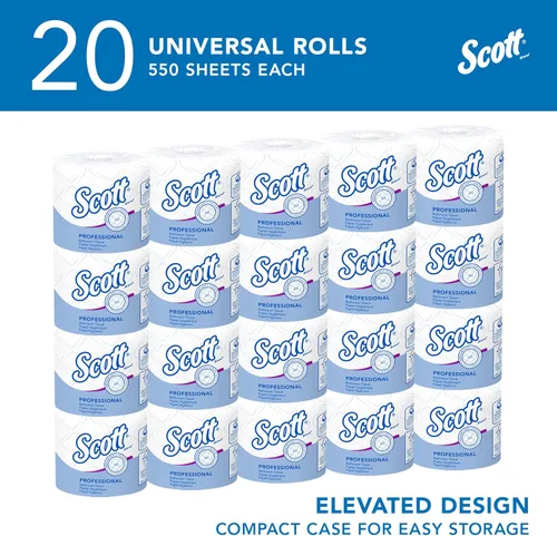 Vista 2 de Kimberly-Clark Scott Papel higiénico, rollo estándar de dos capas, Blanco, 11000