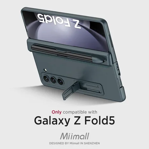 Vista 2 de Miimall Funda delgada para Galaxy Z Fold 5, Z Fold 2 Case Kickstand Hard PC Bumper Magnético Bisagra Funda para Samsung Galaxy Z Fold 5 2023 Verde