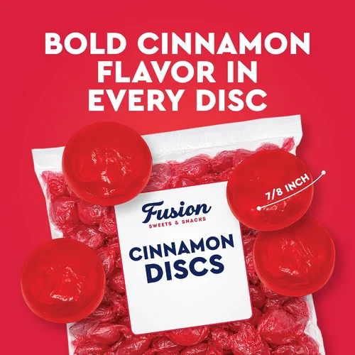 Vista 4 de Cinnamon Discs - Caramelos duros a granel, 1 libra, rojo, envueltos individualmente Envueltos individualmente, aproximadamente 75 piezas