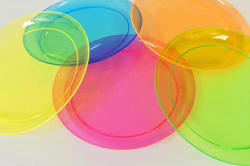 Vista 5 de DIRECTGLOW LLC Platos de fiesta reactivos Blacklight (20, 10.25 pulgadas)
