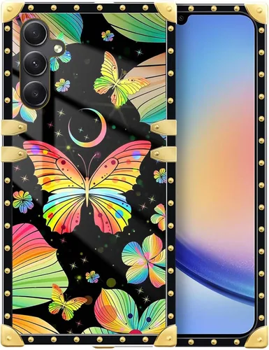 Vista 139 de Funda compatible con Samsung Galaxy A03S 4G, TPU suave de lujo y parte trasera de policarbonato duro para niñas y mujeres, funda protectora a prueba