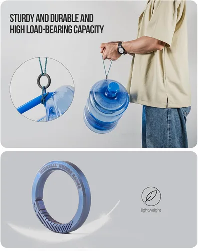 Vista 5 de FEGVE Carabiner Keychain Clip with 2 Key Rings, Titanium Quick Release Keychain Small Carabiner Clip for Keys