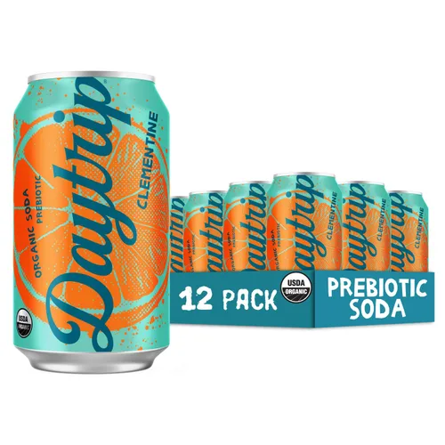 Vista 8 de Daytrip Soda prebiótica espumosa orgánica, soda baja en azúcar y alternativa de soda saludable baja en calorías, bebida prebiótica para la salud