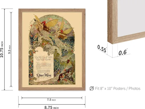 Vista 3 de Poster Master Póster clásico de fantasía, impresión Art Deco vintage, regalo para artistas, amigos, anuncio, hada, sirena, olas del océano