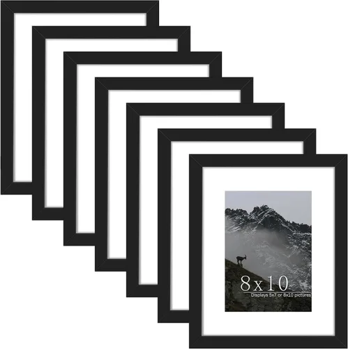 Vista 8 de Picrit Marco negro para póster de 24 x 34 pulgadas, paquete de 7 unidades, para fotos de 20 x 30 pulgadas con paspartú o de 24 x 34 pulgadas sin