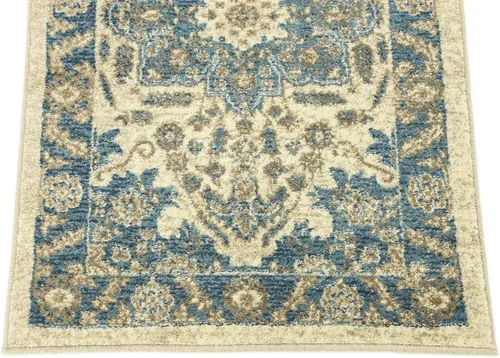 Vista 10 de Unique Loom Salzburg Collection - Alfombra clásica de diseño tradicional oriental con borde (2 pies x 6 pies, color beige/azul)
