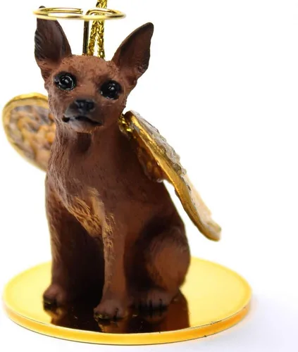 Vista 33 de Conversation Concepts Adorno navideño: Chihuahua, pelo largo 19-Dorado