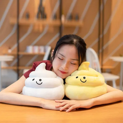 Vista 4 de Encantadora caca de simulación de peluche, regalos de parodia, almohada decorativa divertida 3D (10 pulgadas, marrón)