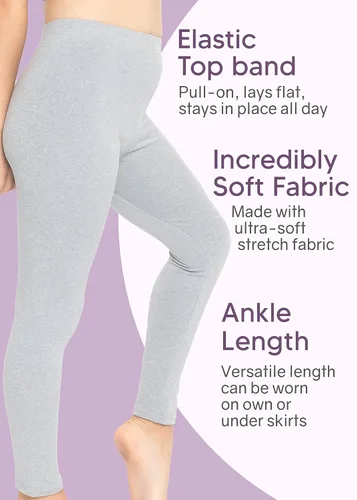 Vista 4 de STRETCH IS COMFORT Leggings de algodón sin pies para niña Elásticos Talla 2-16