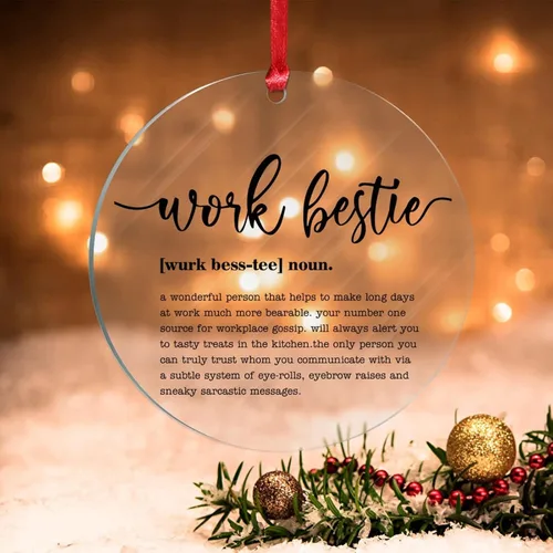 Vista 13 de Home Noun Definition Regalo de vacaciones Adorno acrílico para árbol de Navidad Definición divertida Adornos colgantes para árbol de Navidad Hogar