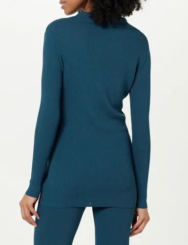 Vista 2 de The Drop Suéter con botones de canalé Constance para mujer