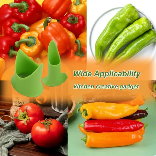 Vista 6 de 2 unids/set pimienta Corer Chili Peppers Semilla Tomates Fruta Vegetal Core Separador Dispositivo