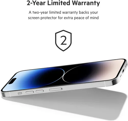 Vista 7 de Belkin UltraGlass - Protector de pantalla para iPhone 14 Pro Max, fácil aplicación con bandeja guía de instalación, protector de pantalla de vidrio