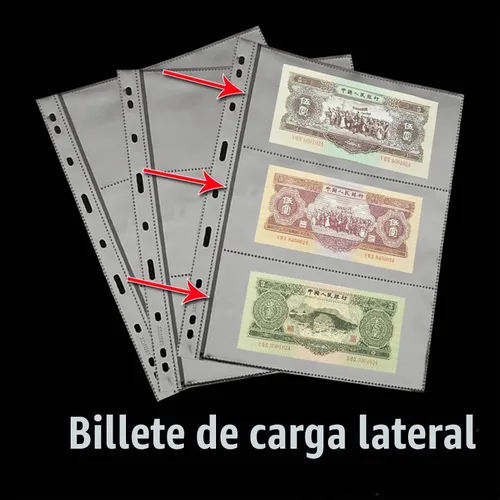 Vista 5 de MUDOR 60 hojas de fundas para monedas, sin PVC, páginas para billetes de 60 hojas-pp