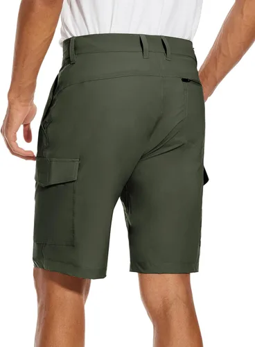 Vista 3 de PULI Pantalones cortos de golf para hombre, elásticos, casuales, ligeros, de secado rápido, con bolsillos