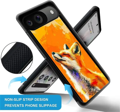 Vista 1272 de Compatible con Google Pixel 4A 5G Mobile Case Creative Acrylic Panel trasero Silicona Protección Grip especialmente diseñado para Google Pixel 4A 5G