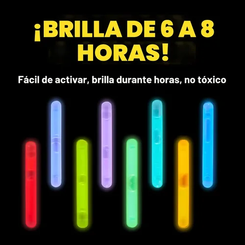 Vista 5 de JOYIN 100 Mini Varillas Luminosas (1.7"), 8 Colores, Brillan en la Oscuridad para Huevos de Pascua, Recuerdos de Fiesta, Paquete de Relleno