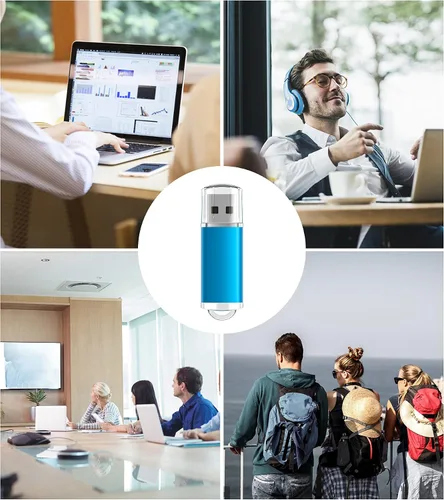 Vista 7 de TOPESEL Unidad flash USB 3.0 de 128 GB, memoria USB de alta velocidad para almacenamiento de datos (azul)