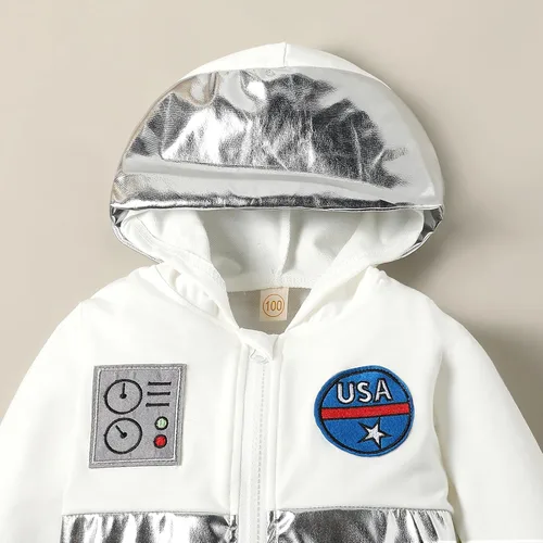 Vista 2 de Traje de astronauta para bebé, niño y niña, traje de Halloween, enterizo espacial con capucha, mameluco con capucha, ropa de cosplay