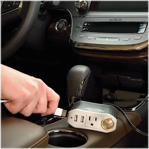 Vista 5 de Tripp Lite (PV100USB) Inversor de potencia de auto de 100 vatios, con 1 salida y 2 puertos de carga USB, inversor automático, ultracompacto. 100 W +