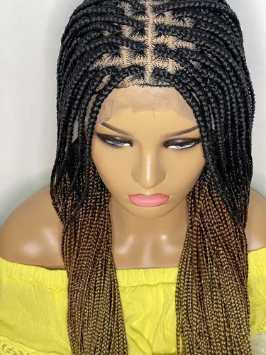 Vista 4 de Pelucas de trenzas de caja para mujer negra