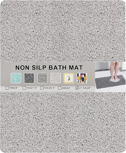 Vista 8 de Tapete antideslizante para bañera, tapete de baño antideslizante de 0.6 pulgadas, extra grueso, de secado rápido, tapete de ducha antideslizante