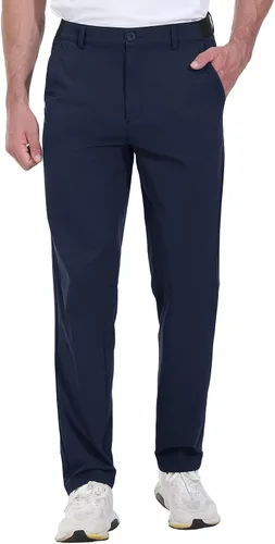 Vista 4 de Rdruko Pantalones de golf elásticos para hombre, de secado rápido, ligeros, casuales, con bolsillos