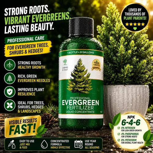 Vista 2 de Leaves & Soul Evergreen Tree Fertilizer, 6-4-6 Liquid Evergreen Food 8 oz Árbol de hoja perenne