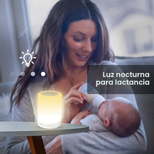 Vista 5 de Luz nocturna con altavoz Bluetooth, lámpara táctil recargable relajante